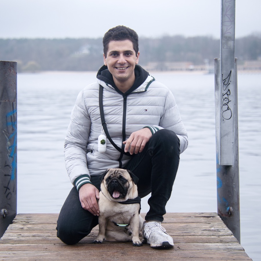 Nader Alexan with his pug